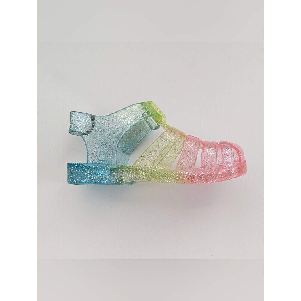 OshKosh B'gosh Baby (Size 4) Glitter Jelly Sandals in Pastel Rainbow Colors - Picture 13 of 16